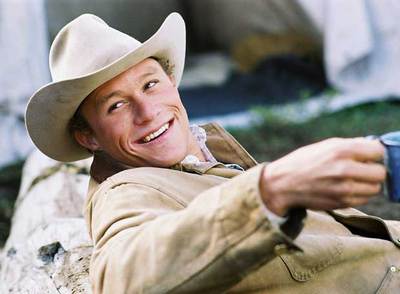 El actor Heath Ledger, en el filme  Brokeback Mountain .