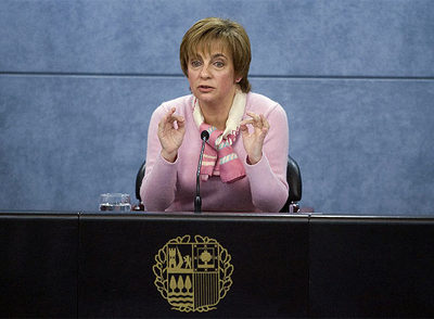 La portavoz del Gobierno Vasco, Miren Azkarate, en la comparecencia de prensa posterior a la reunión del Consejo de Gobierno.
