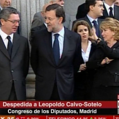 Los tres mandatarios del PP asisten al cortejo fúnebre por Calvo-Sotelo
