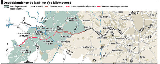 Así será la carretera de los pantanos.