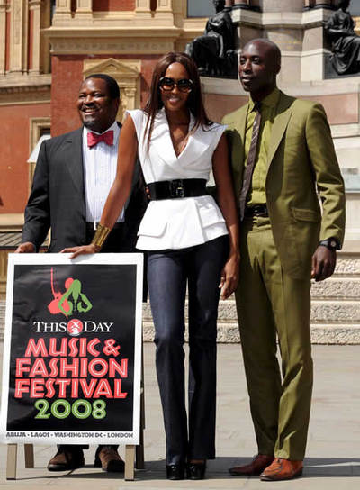 Naomi Campbell posa durante la presentación del festival de música y moda Africa Rising