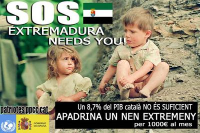 Cartel del 'blog' de un concejal de Torredembarra en el que se mofa de Extremadura.