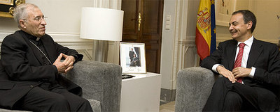 El presidente de la Conferencia Episcopal departe con el jefe del Ejecutivo en La Moncloa