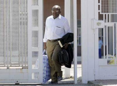 Severo Moto, a la salida de la prisión de Navalcarnero.