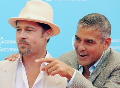 Clooney y Pitt hacen gala de su mal humor en Venecia