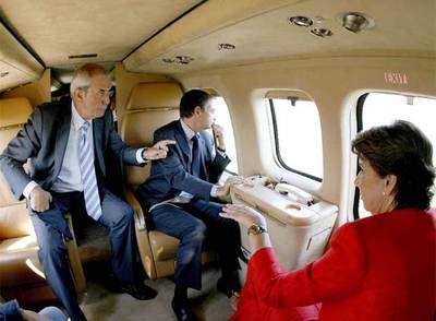 Zapatero sobrevuela con Touriño y Álvarez las obras del AVE en Galicia