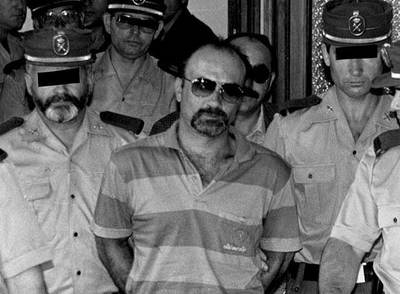 El  violador del ascensor   cuando fue llevado ante el juez  por el asesinato de Leticia Lebrato.