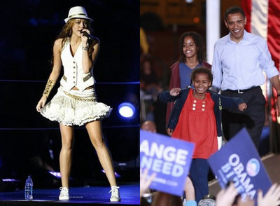 Hannah Montana quiere a las pequeñas Obama