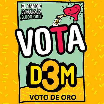 Esta es la papeleta diseñada por D3M para las elecciones del 1 de marzo