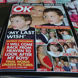 Más de 4 millones de euros son el legado de Jade Goody para sus hijos