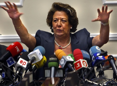 Rita Barberá, durante la rueda de prensa tras recibir a la embajadora de Malta.