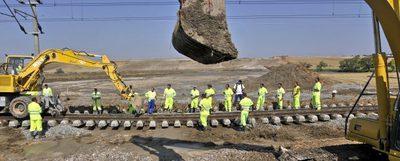 FOTOGALERIA: Las obras de reparación del AVE en Toledo tras la tromba de agua