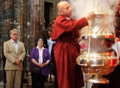 Martin Sheen, en la catedral de Santiago, este verano