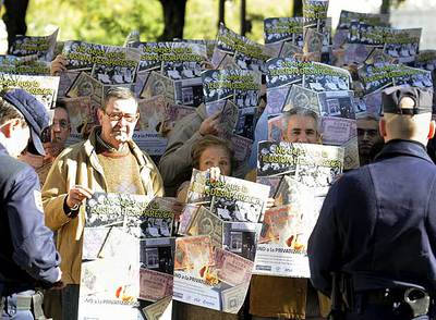 Protesta de loteros en Madrid por 