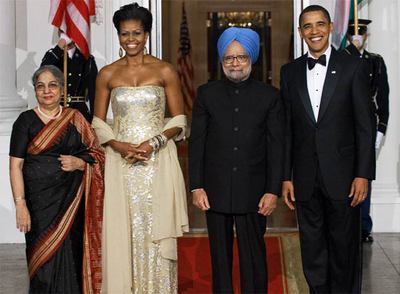 Los Obama celebran su primera cena de Estado