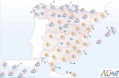 Previsión del tiempo para hoy.