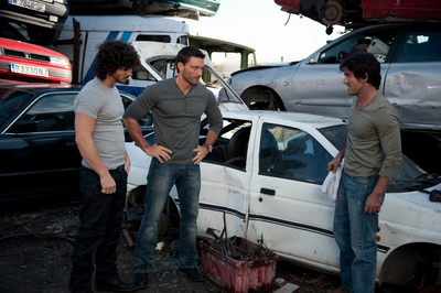 Los protagonistas de  Valientes , en una escena del culebrón.