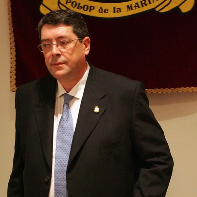 El ex alcalde Juan Cano, encarcelado por el asesinato de su antecesor, en el Ayuntamiento de Polop el año pasado.