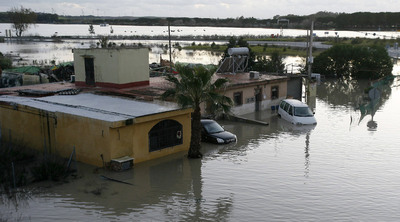 El temporal de lluvias causa inundaciones en Jerez de la Frontera