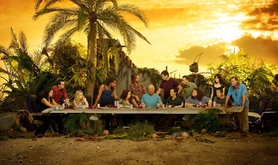 Los protagonistas de  Perdidos  recreando la escena de la Última Cena.