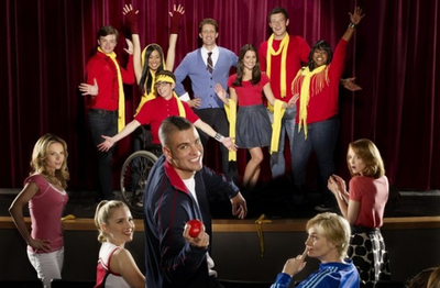 Los protagonistas de la serie  Glee .