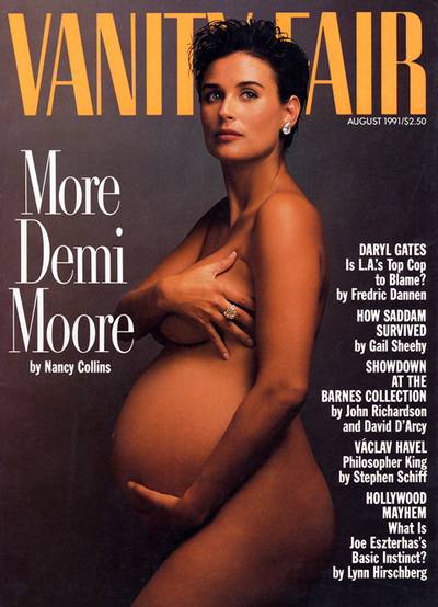 Demi Moore en la portada de la revista  Vanity Fair  de agosto de 1991