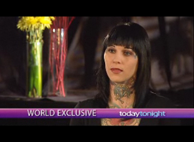 Fotograma de la entrevista a Michelle McGee en el programa australiano  Today Tonight 