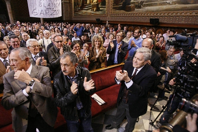 Acto de apoyo al juez Garzón en Barcelona