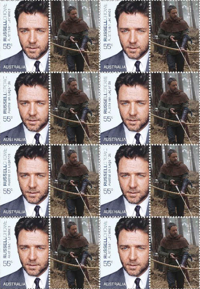 Los sellos australianos en los que figura Russell Crowe