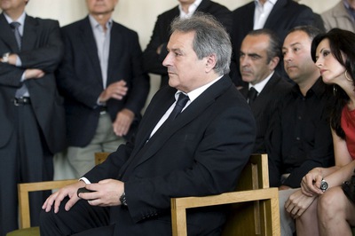 El presidente de la Diputación de Valencia, Alfonso Rus, del PP, durante el juicio de faltas por injurias a los profesores celebrado esta mañana en Xàtiva.