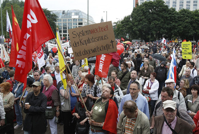 Manifestantes en Berlín contra las medidas del Gobierno Alemán.