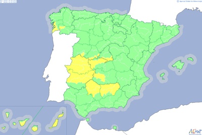 Los avisos de la Aemet para hoy.