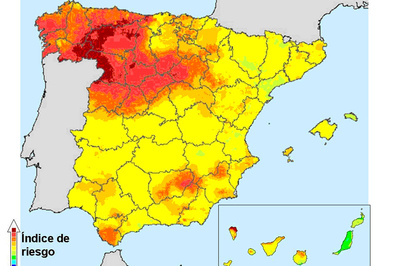 Alerta de riesgo de incendios en el noroeste peninsular y el norte de la isla de la Palma.