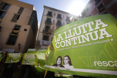 Acto a favor de los presos de ETA en Barcelona.