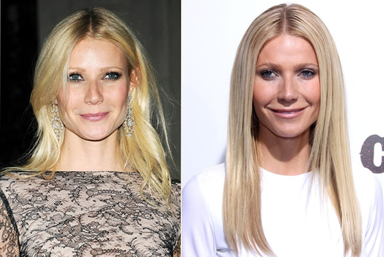 A la izquierda, la actriz Gyneth Paltrow en una imagen de abril de 2010 y a la derecha, en el estreno de  Country Song , el 15 de diciembre del mismo año