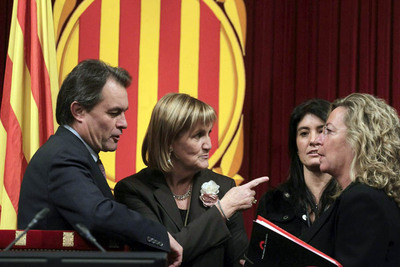 La nueva presidenta del Parlament, Núria de Gispert, junto a Artur Mas.