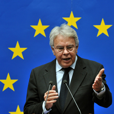 Felipe González habla en Bruselas, el 8 de mayo de 2010, tras la presentación del informe del 'grupo de sabios' sobre el futuro de la UE.