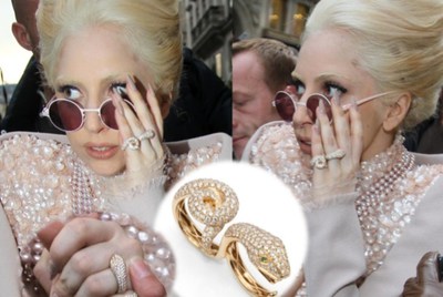 Lady Gaga luce uno de los diseños de la joyería española OhmyGod.