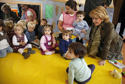 Aguirre, esta mañana durante la inauguración en Griñón de la escuela infantil Las Golondrinas.