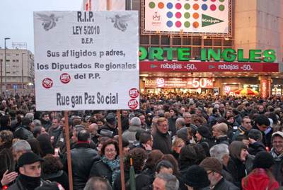 Manifestación del 25 de enero contra de la ley del 'tijeretazo' de la comunidad de Murcia.