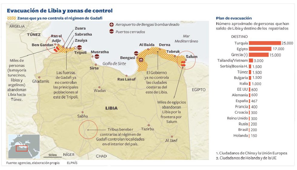 El avión español con evacuados de Libia llega a Madrid