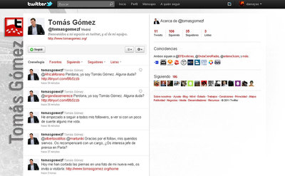 Vistazo de lo que  tuitear  el suplantador del candidato socialista en Madrid.