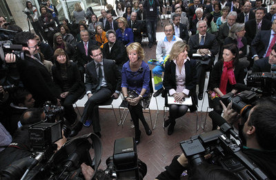 Esperanza Aguirre reaparece esta mañana tras su intervención de cáncer de pecho.