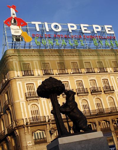 El rótulo de Tío Pepe, en la Puerta del sol, es uno de los más emblemáticos de la capital