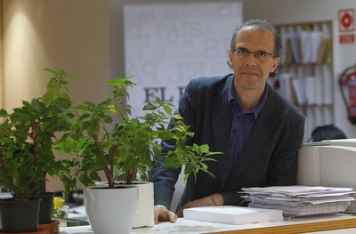 Ricard Gomà, candidato de ICV-EUIA a la alcaldía de Barcelona, en la redacción de EL PAÍS en Barcelona.