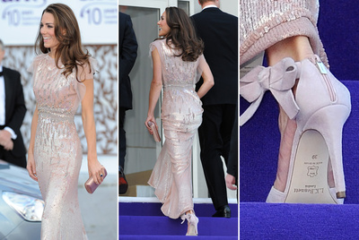 La duquesa eligió un vestido de Jenny Packhman para asistir a la gala.