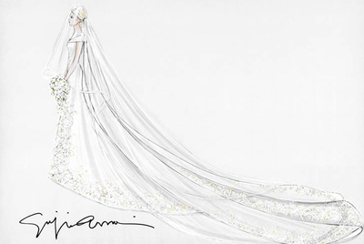 Diseño del vestido de Charlene.