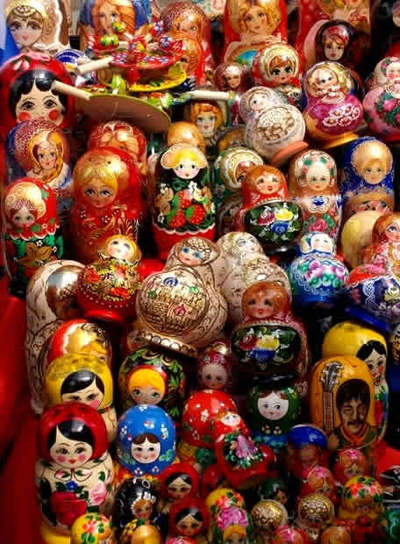 Muñecas rusas en un comercio del centro de Moscú