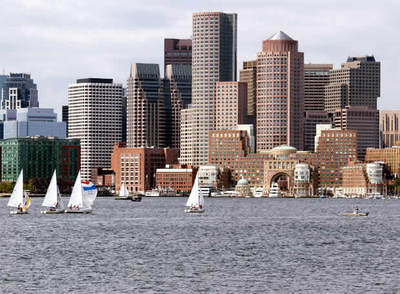 Panorámica del centro financiero de Boston, capital del estado de Massachusetts, Estados Unidos