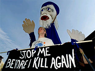   McVeigh aguarda su ejecución   En la imagen, un manifestante contra la pena de muerte ante la prisión de Terre Haute. (REUTERS)